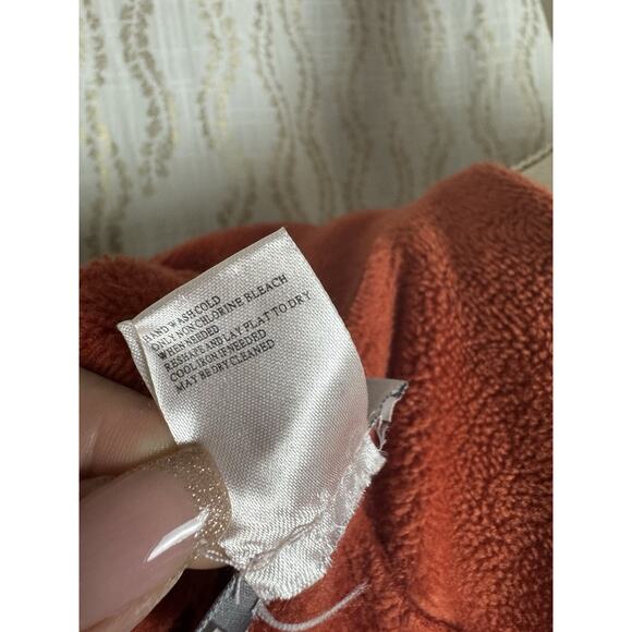 Soft Surroundings Fleece Cascading Cardigan Women's Size Small Orange Pockets - Picture 6 of 6